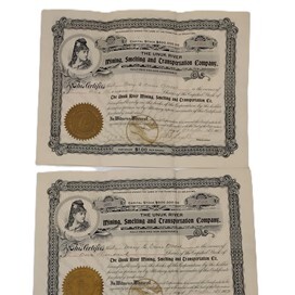 GOLD MINE STOCK CERTIFICATES