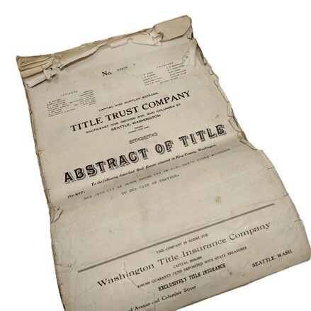 ANTIQUE SEATTLE TITLE ABSTRACT